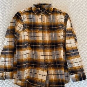 Banana Republic orange and Black Plaid Shirt